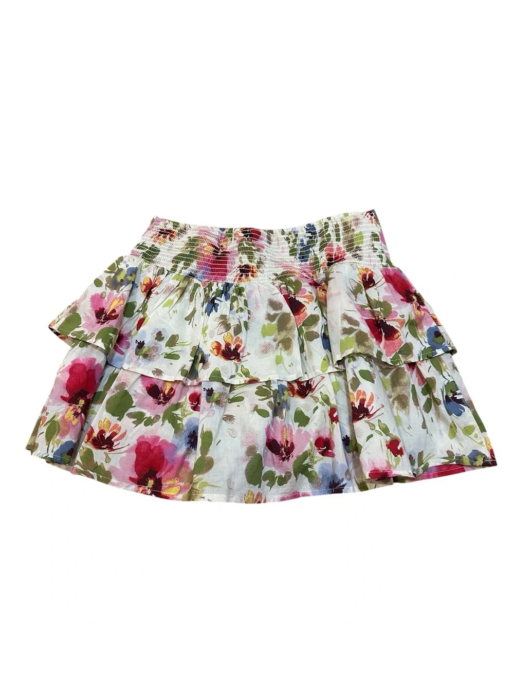 Gap Kids Girls Ruffled Tiered Mini Skort Skirt Short Floral Size Large